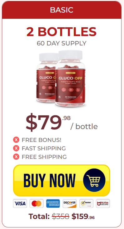 gluco off 2 bottles price