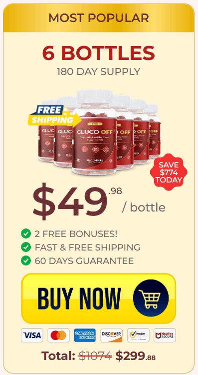 gluco off 6 bottles price